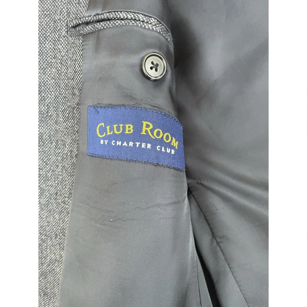 Club Room By Charter Club Wool Cashmere Blazer Blue Size R38 Single‎ Vented